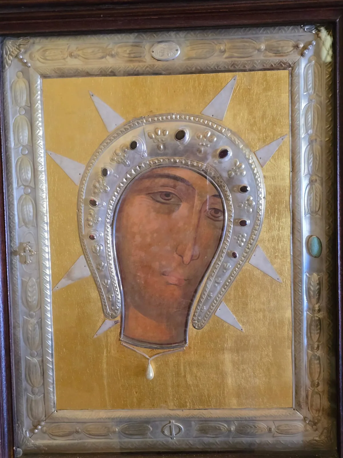 Kopia ikony Matki Boskiej z Filerimos w srebrnej koszulce